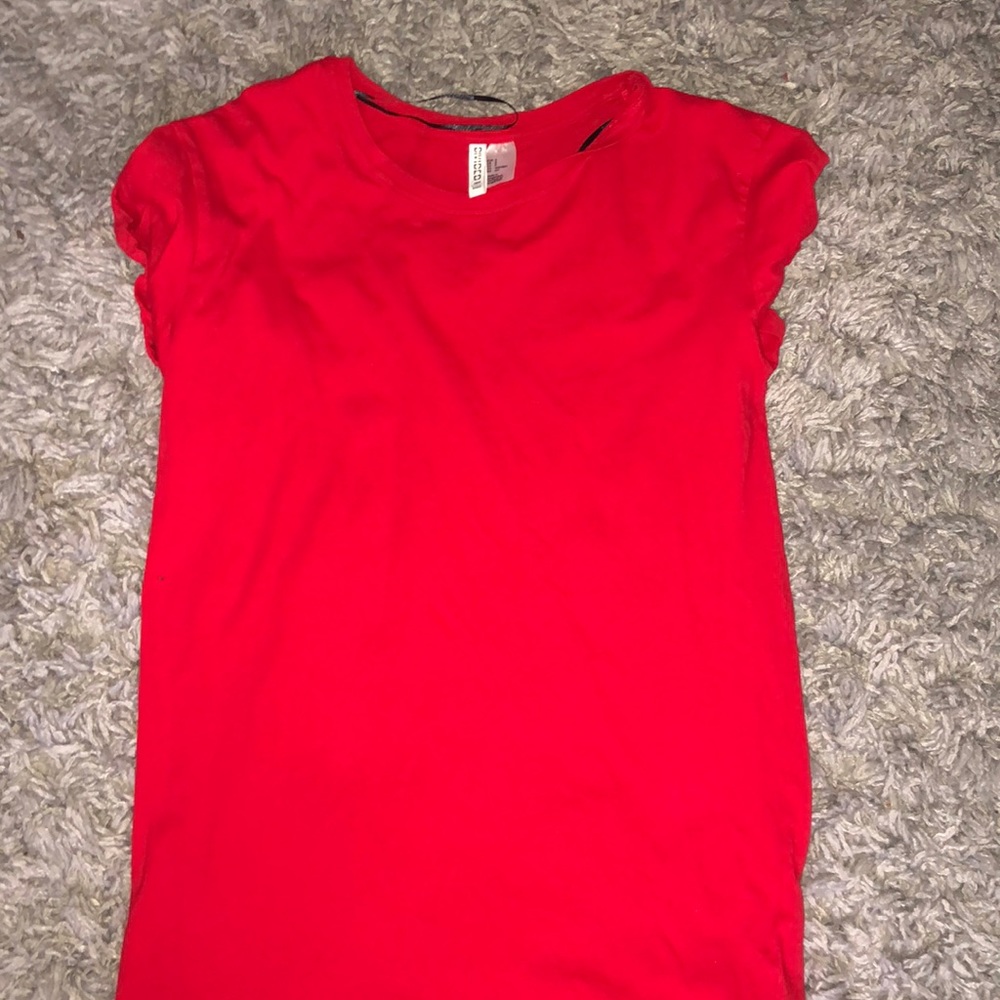 H&M red t shirt dress